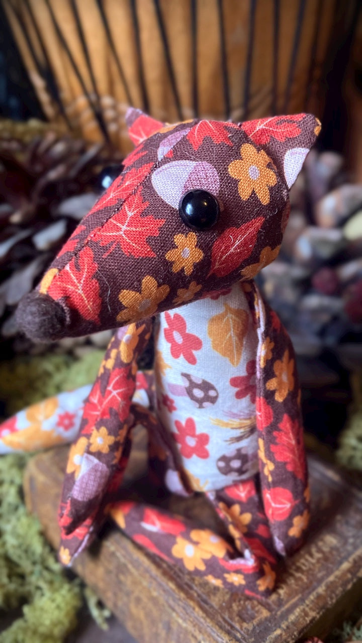 AUTUMN FOX CUB - Handmade Weighted Cotton Fox Doll