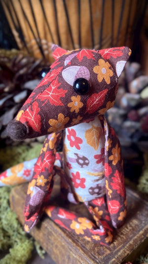 AUTUMN FOX CUB - Handmade Weighted Cotton Fox Doll