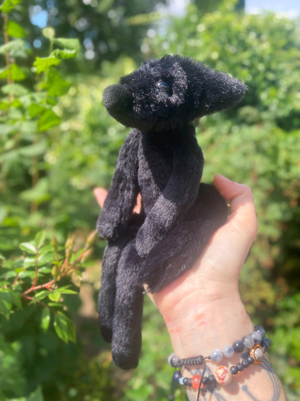 ‘ONYX’ - Handmade Luxury Weighted Plush Fluffy Fox Doll