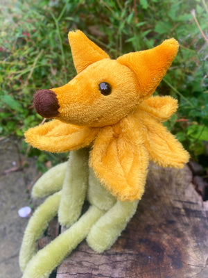 SUNFLOWER FOX CUB (A) - Handmade Weighted Plush Fox Doll