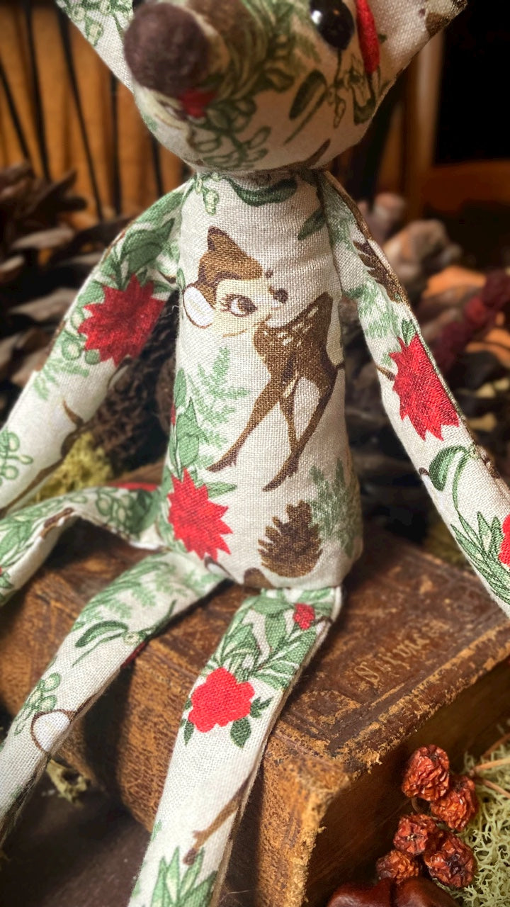 WINTER FOX CUB - Handmade Weighted Cotton Fox Doll