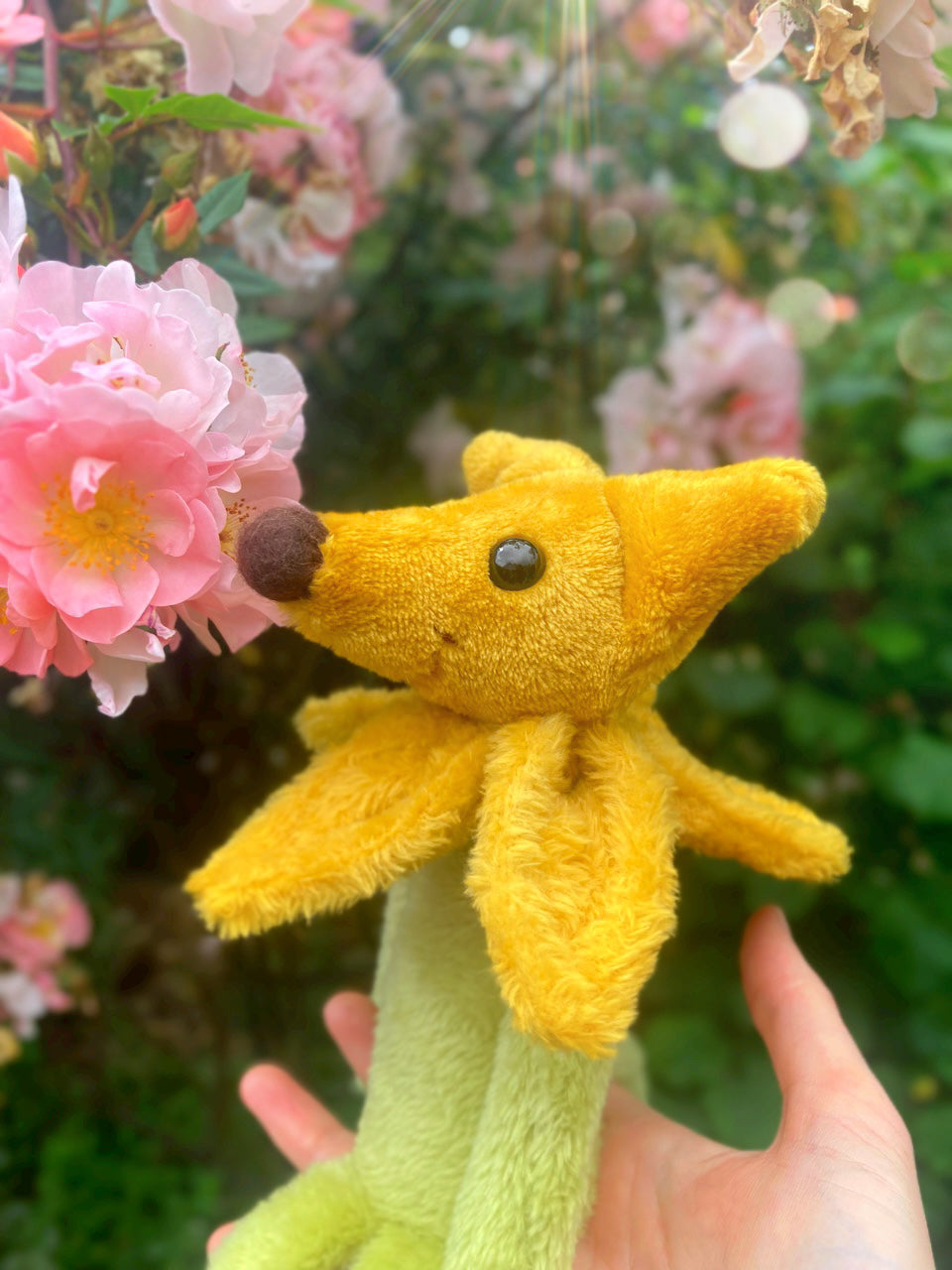 SUNFLOWER FOX CUB (B) - Handmade Weighted Plush Fox Doll