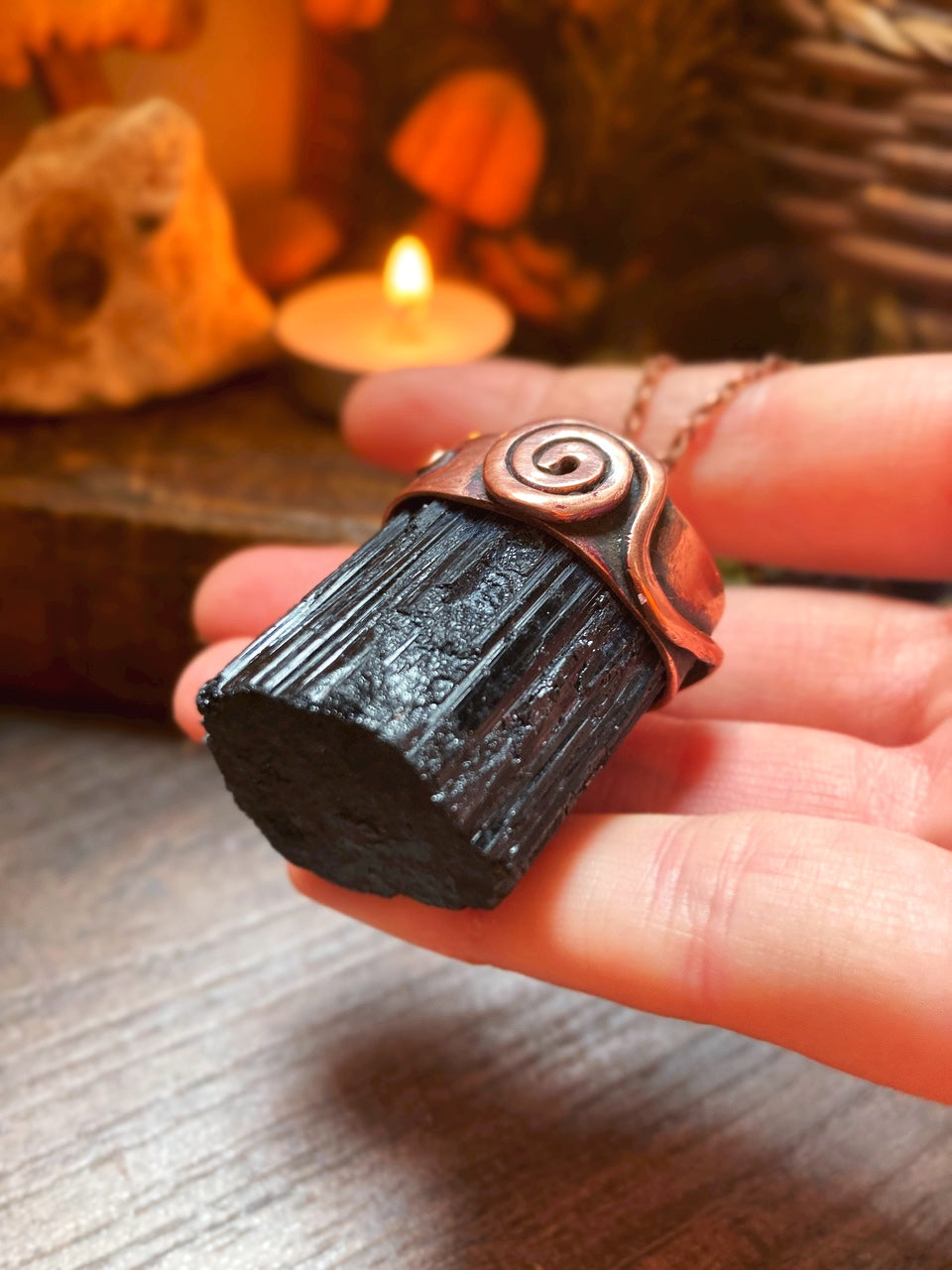 ꩜ NATHAIR ꩜ Handmade Copper Talisman with Black Tourmaline