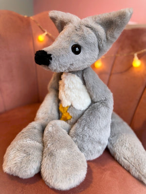 XL THUNDER FOX - Handmade Luxury Weighted Plush Fluffy Fox Doll