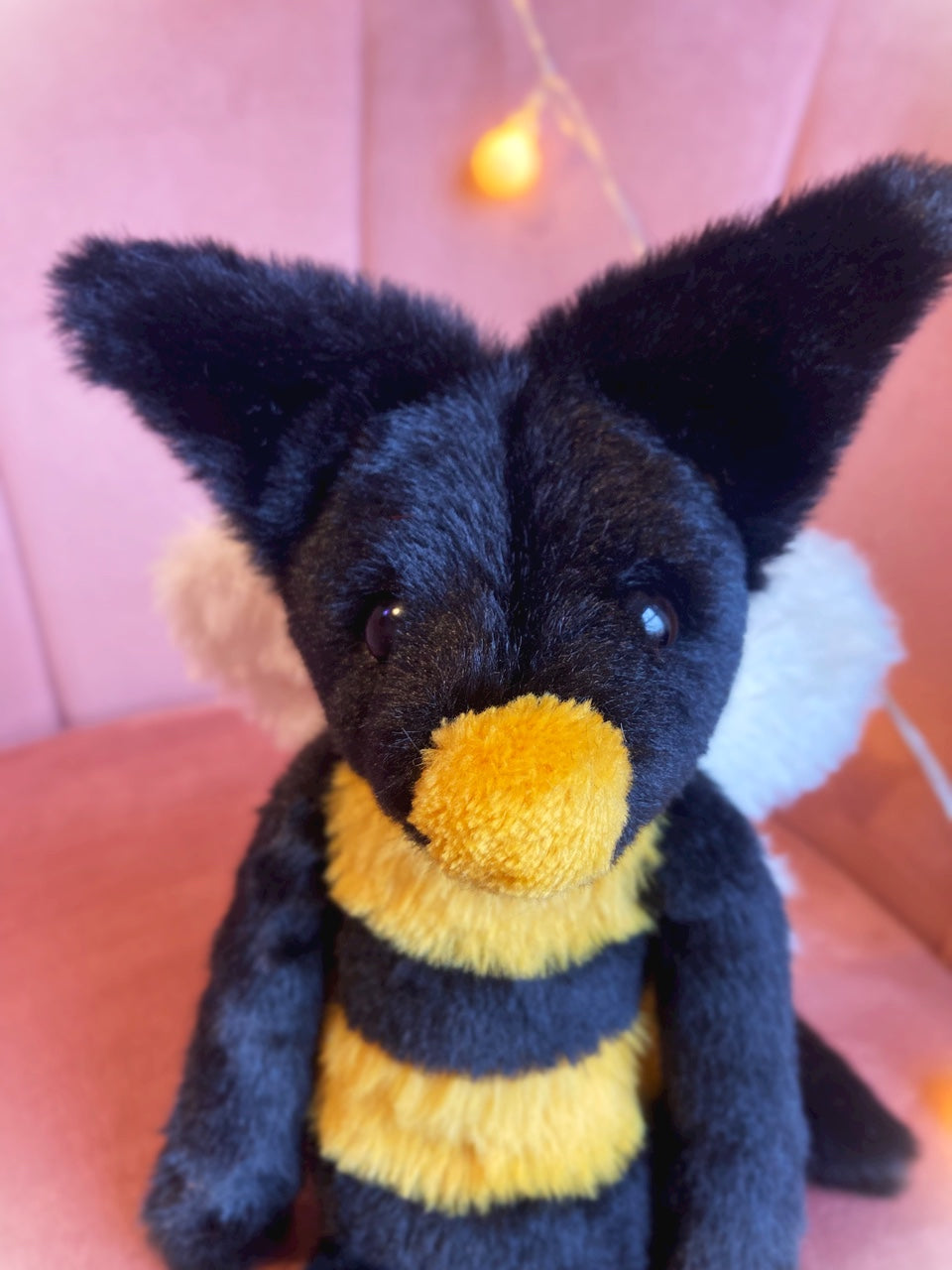 BEE FOX - Handmade Luxury Weighted Plush Fluffy Fox Doll