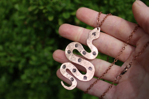 COSMIC SERPENT Handmade Recycled Copper Necklace
