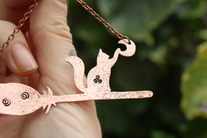 CARPE NOCTEM Handmade Recycled Copper Necklace