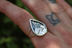 EXPLORE - Handmade Sterling Silver Landscape Ring Size P/7.5