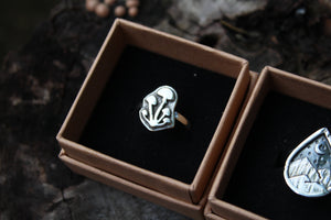 GROW - Handmade Sterling Silver Mushroom Ring Size Q/8