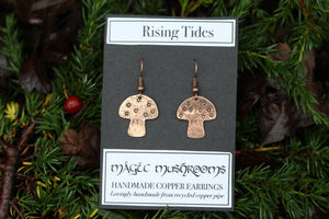 MAGIC MUSHROOMS Handmade Copper Earrings