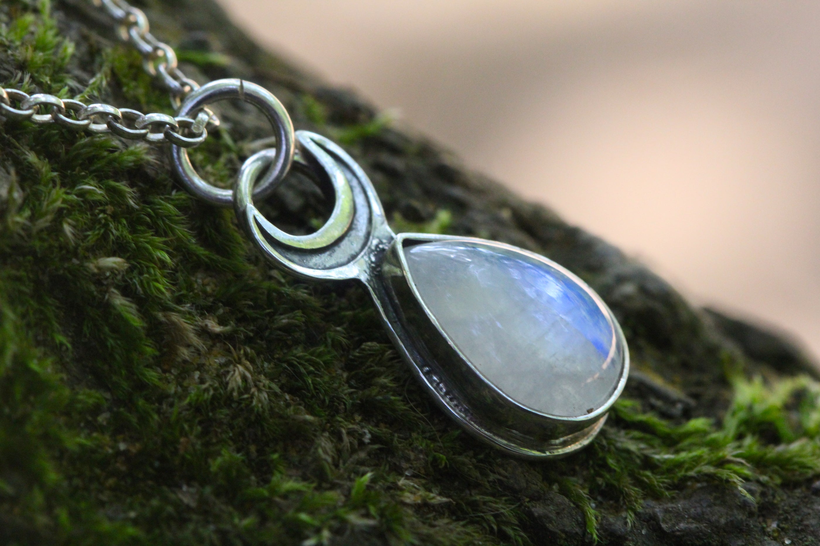 *Private Listing* Custom MOONDROP Necklace with Rainbow Moonstone