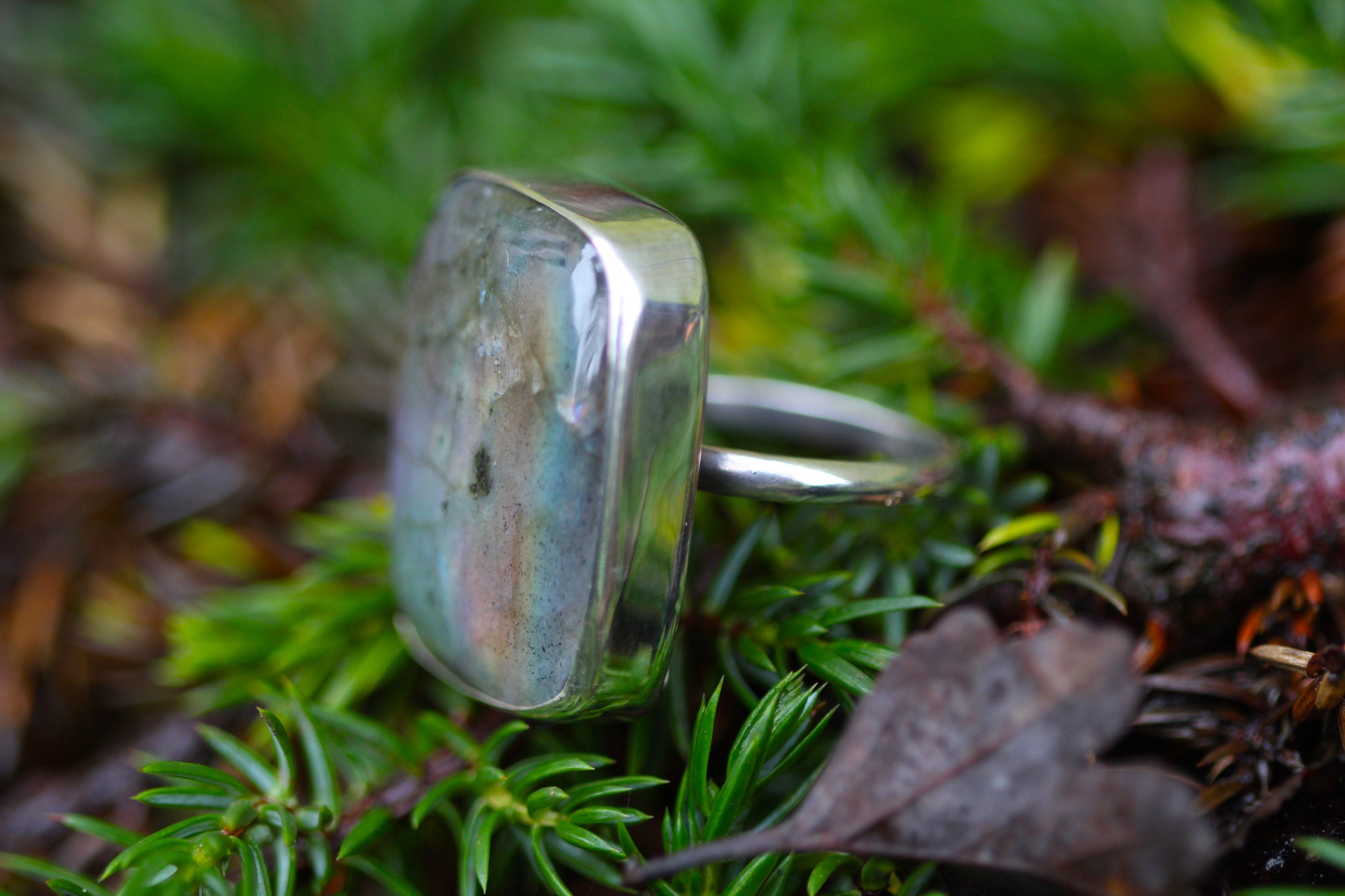 COSMIC DREAMS Labradorite & Sterling Silver Ring SIZE N / 6.5