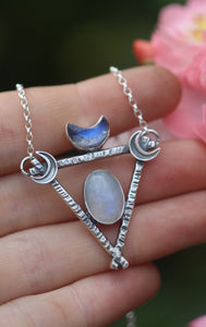 LUNAR TIDES Necklace with Rainbow Moonstone