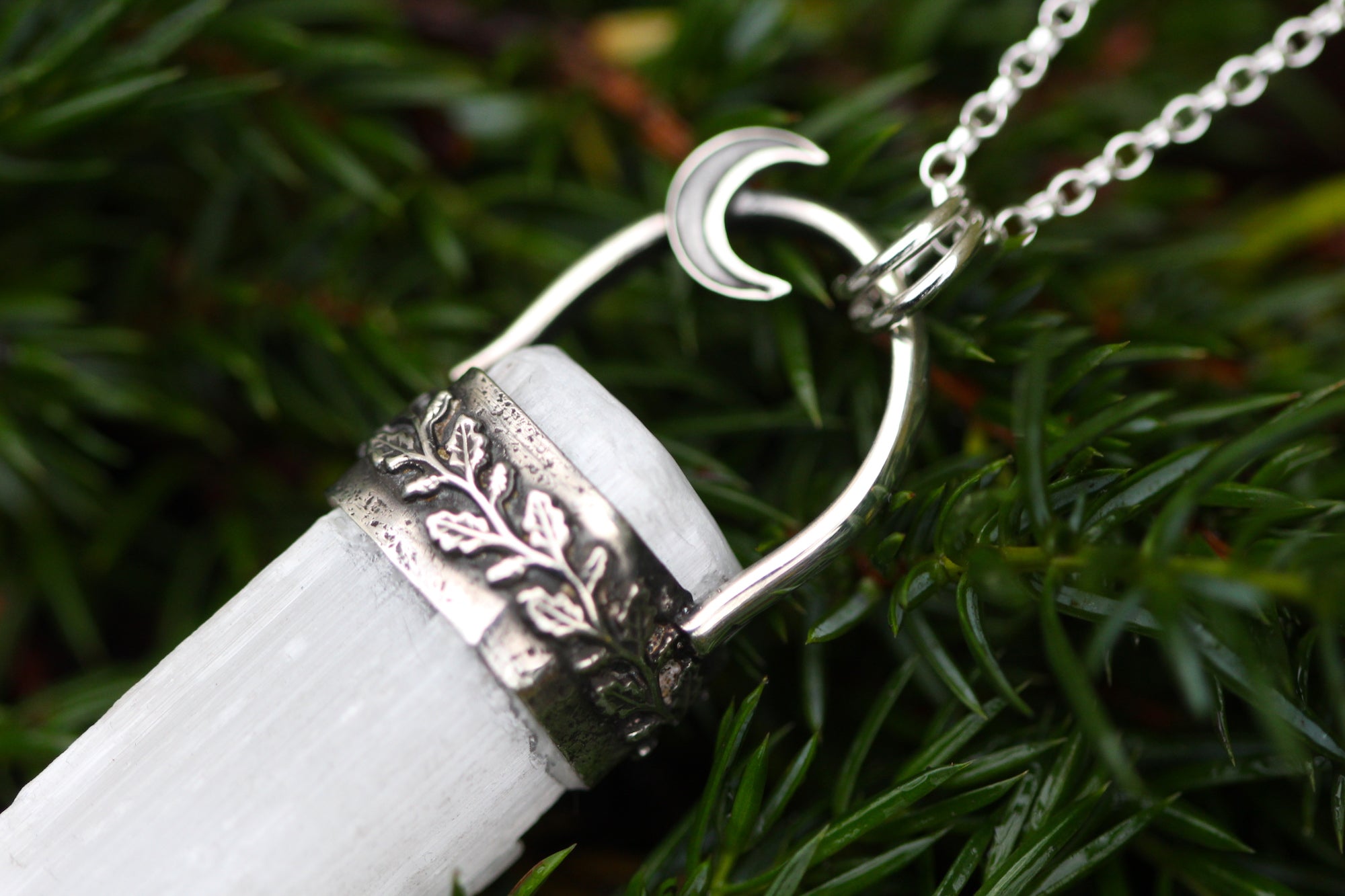 LIGHTKEEPER Selenite & Sterling Silver Necklace