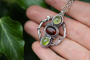 WILDWOODS Sterling Silver Necklace with Amber & Peridot