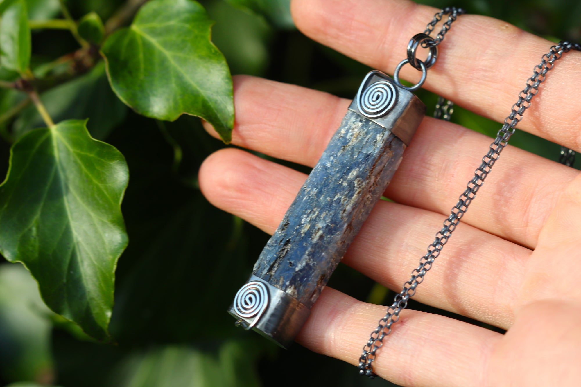 SACRED WATERS Sterling Silver Necklace with Blue Kyanite
