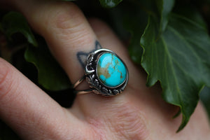 BLUE MOON Sterling Silver & Kingman Turquoise Ring, Size N/6.5