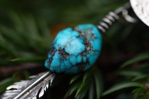 MOONFIRE Sterling Silver Necklace with Natural American Turquoise