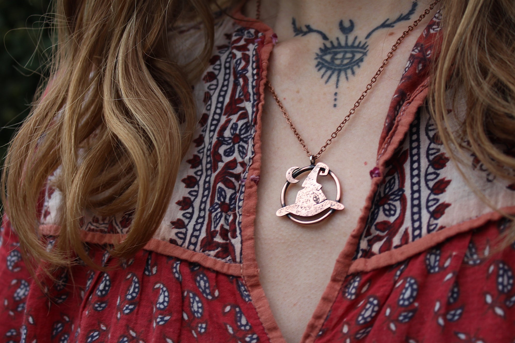 SPELLBOUND Handmade Copper Witches Hat Necklace