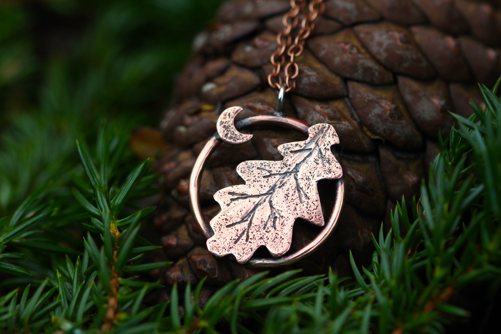 DRYAD Handmade Copper Oak Leaf Necklace