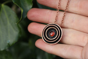 RESONANCE Handmade Copper & Sterling Silver Necklace with Amber