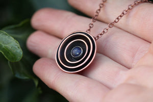 RESONANCE Handmade Copper & Sterling Silver Necklace with Lapis Lazuli