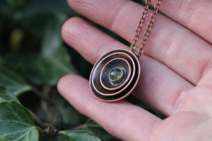 RESONANCE Handmade Copper & Sterling Silver Necklace with Peridot