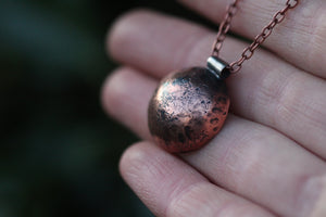 FULL MOON Handmade Copper & Sterling Silver Necklace