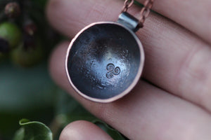 FULL MOON Handmade Copper & Sterling Silver Necklace