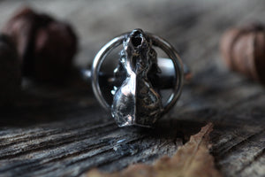 LETTING GO Sterling Silver Bat Skull Ring - Size L/5.5