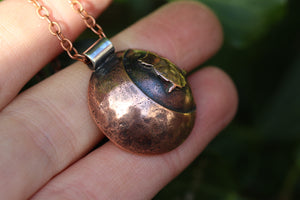 LUNAR FAMILIAR ~ OWL I ~ Handmade Copper & Sterling Silver Necklace