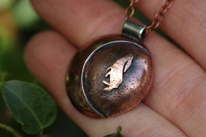 LUNAR FAMILIAR ~ HARE I ~ Handmade Copper & Sterling Silver Necklace