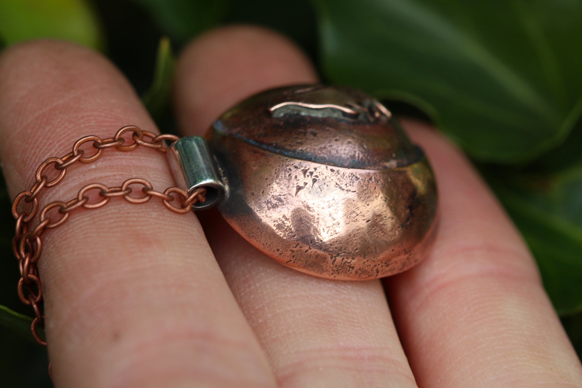 LUNAR FAMILIAR ~ HARE I ~ Handmade Copper & Sterling Silver Necklace