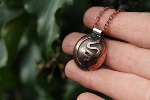 LUNAR FAMILIAR ~ SERPENT II ~ Handmade Copper & Sterling Silver Necklace