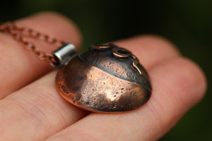 LUNAR FAMILIAR ~ SERPENT II ~ Handmade Copper & Sterling Silver Necklace