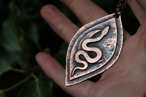 SERPENT YONI Handmade Copper Necklace