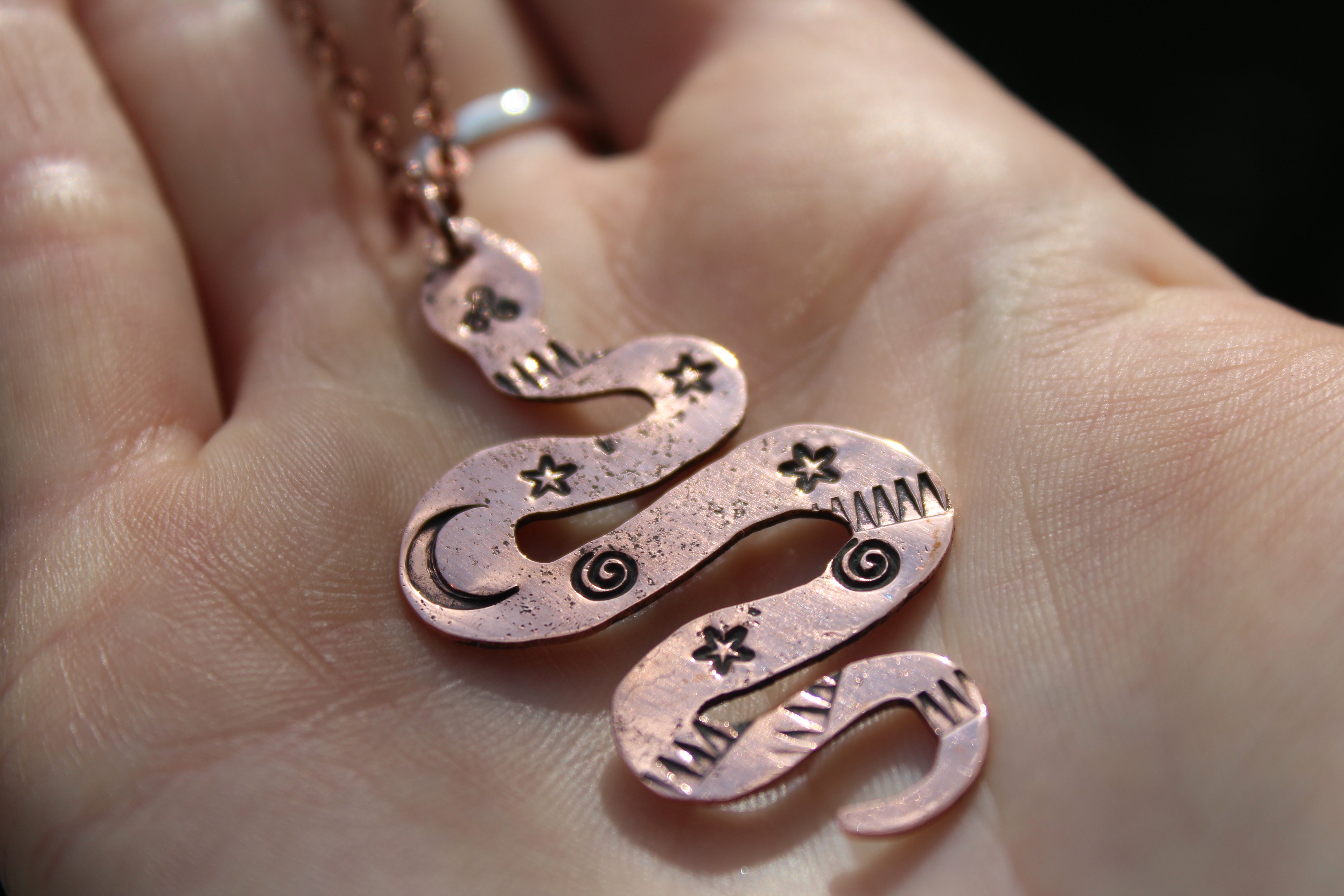 Botryoidal Chrysocolla Copper Snake Pendant Copper Necklace – CosmicDeva