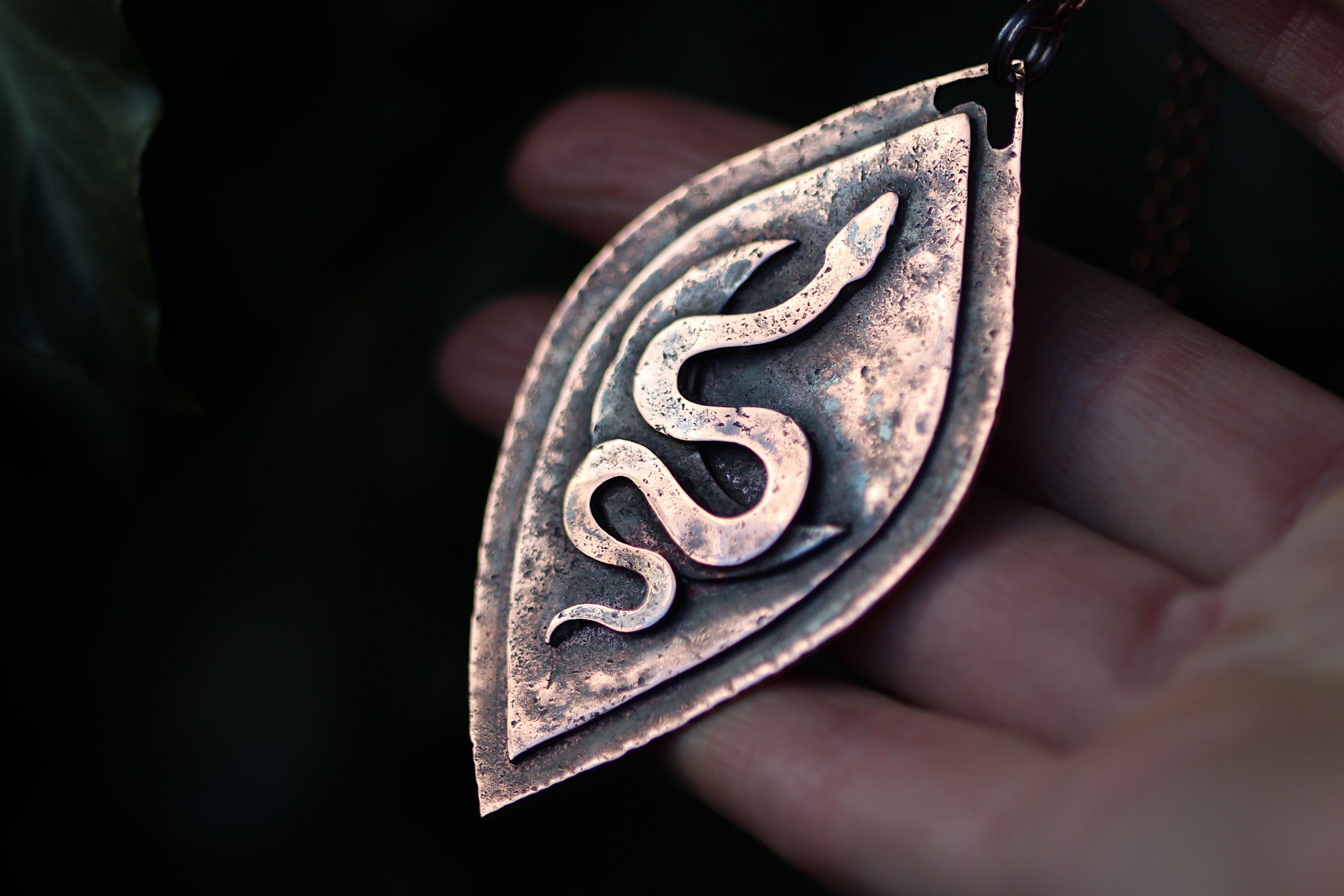 SERPENT YONI Handmade Copper Necklace