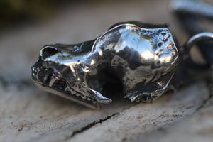 TRANSFORMATIVE FIRE Sterling Silver Bat Skull Necklace