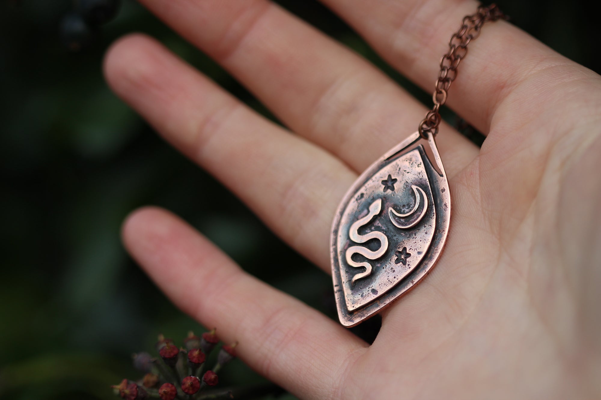 SERPENT YONI Handmade Copper Necklace