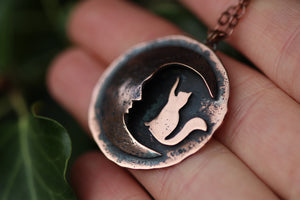 PRIMAL KNOWING Handmade Copper Necklace with Cat