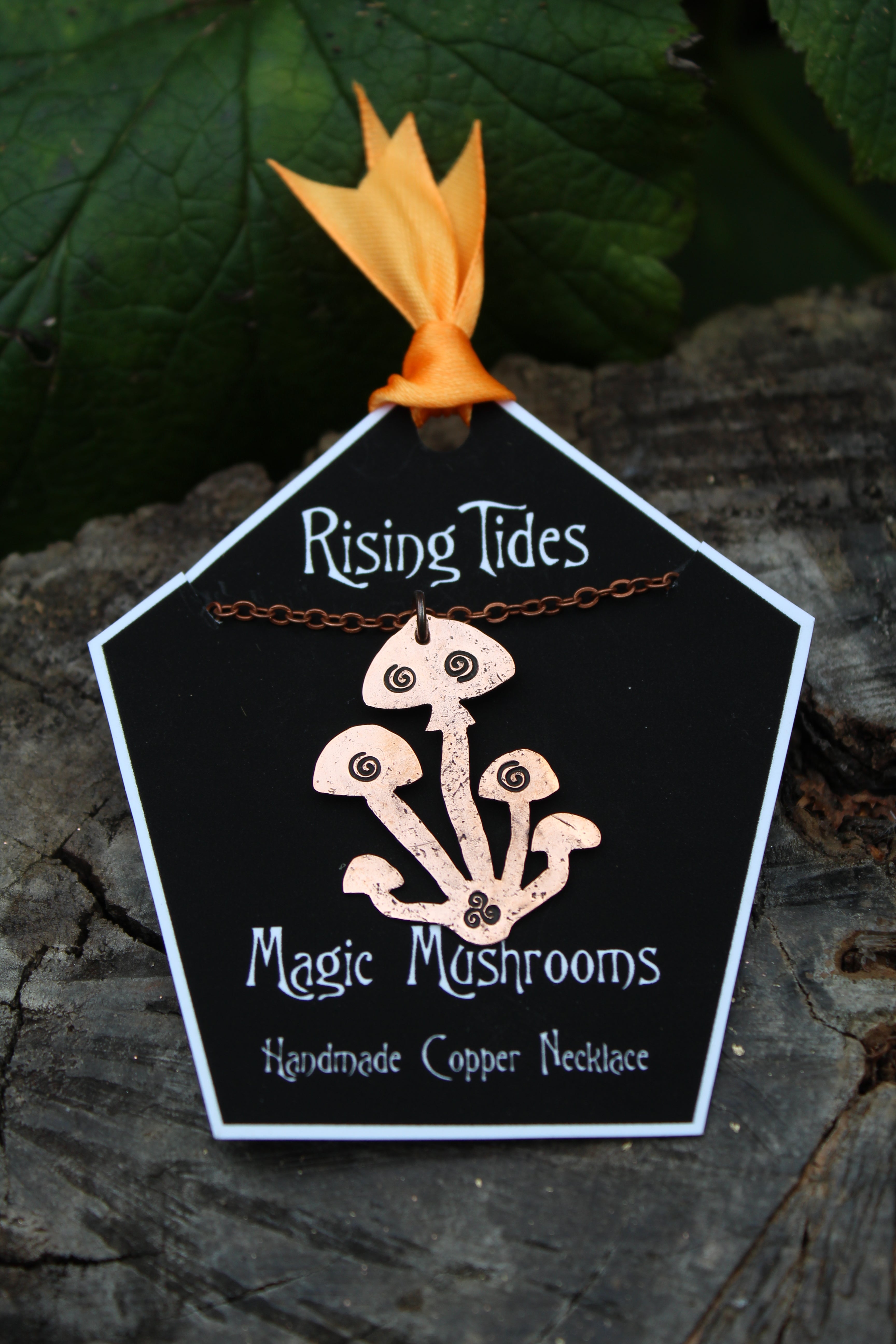 MAGIC MUSHROOMS Handmade Recycled Copper Necklace