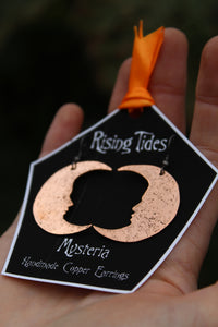 MYSTERIA Handmade Recycled Copper Moon Earrings
