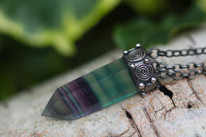 ENDLESS FLOW Sterling Silver Necklace with Fluorite