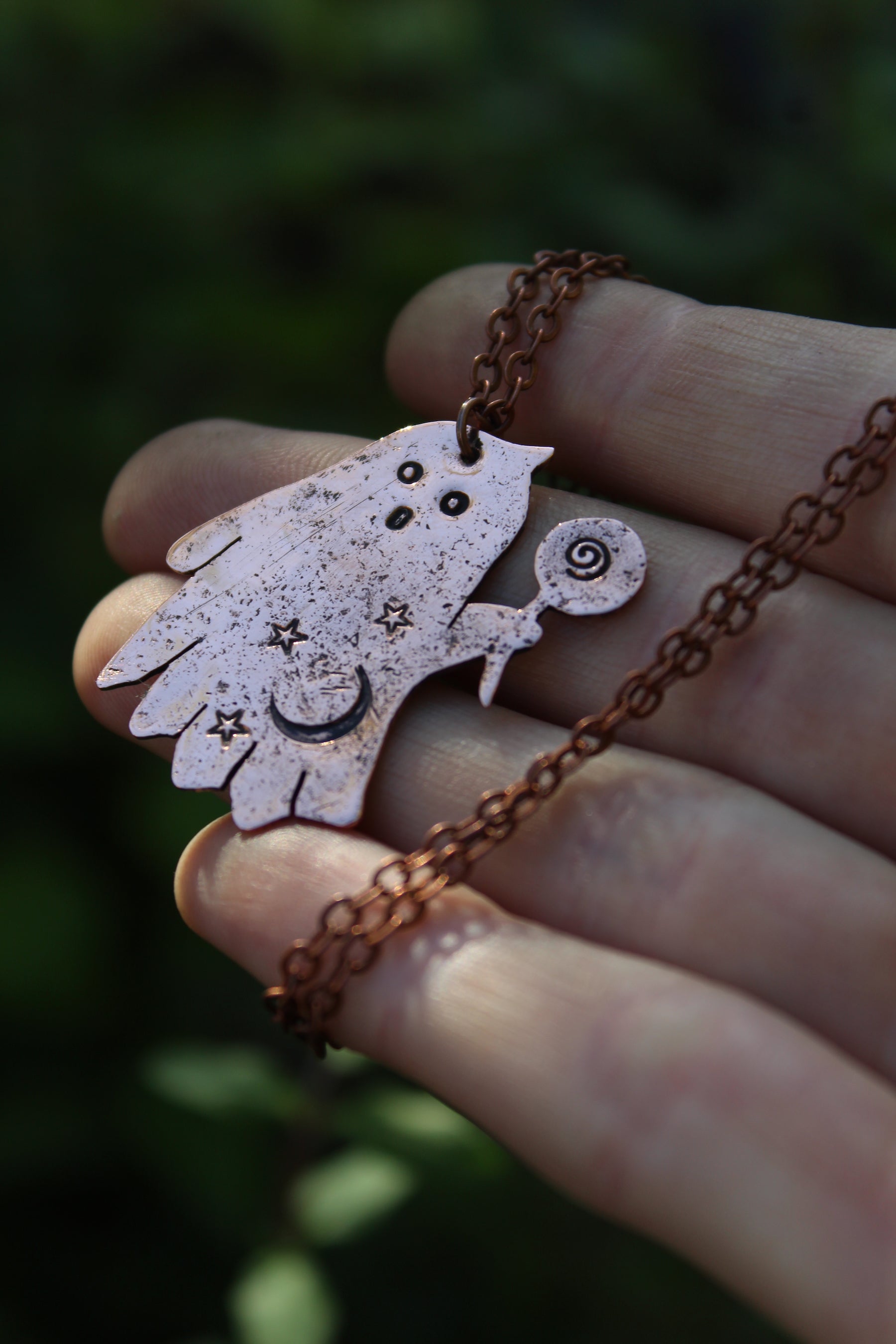 TREAT - Vintage Ghostie Handmade Copper Necklace