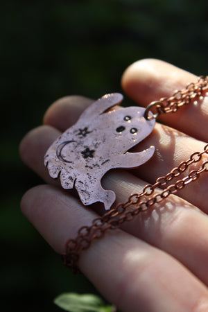 TRICK - Vintage Ghostie Handmade Copper Necklace