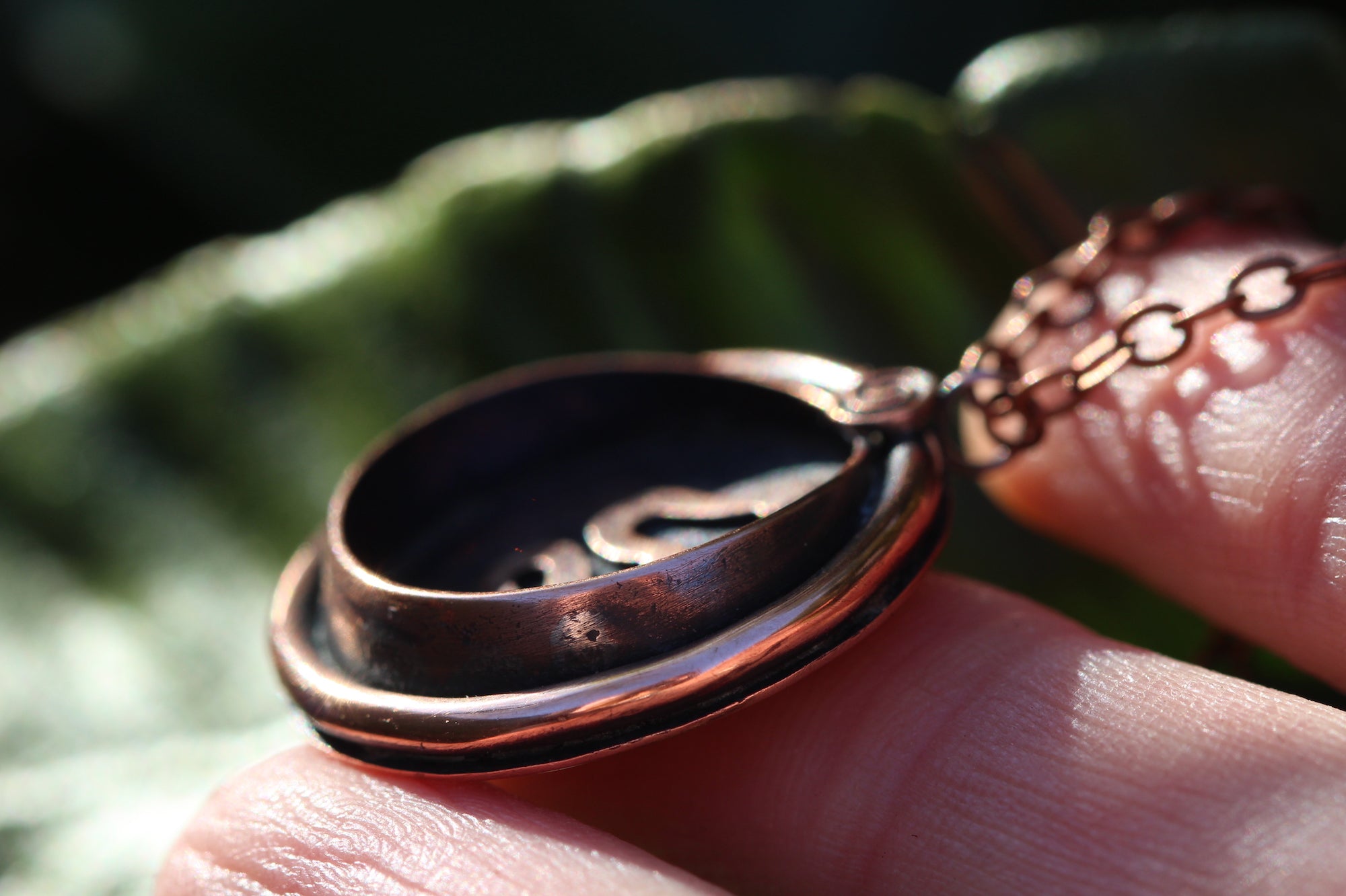 NEW MOON Handmade Copper Serpent Necklace