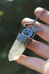 ALL HALLOWS EVE - *One of a Kind* Sterling Silver Necklace with Chlorite included Quartz