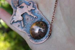DRAWING DOWN THE MOON Handmade Copper Witch Necklace