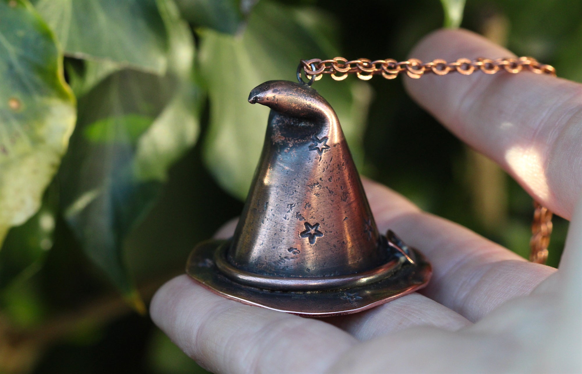 SPELLBOUND Handmade Copper Witches Hat Necklace